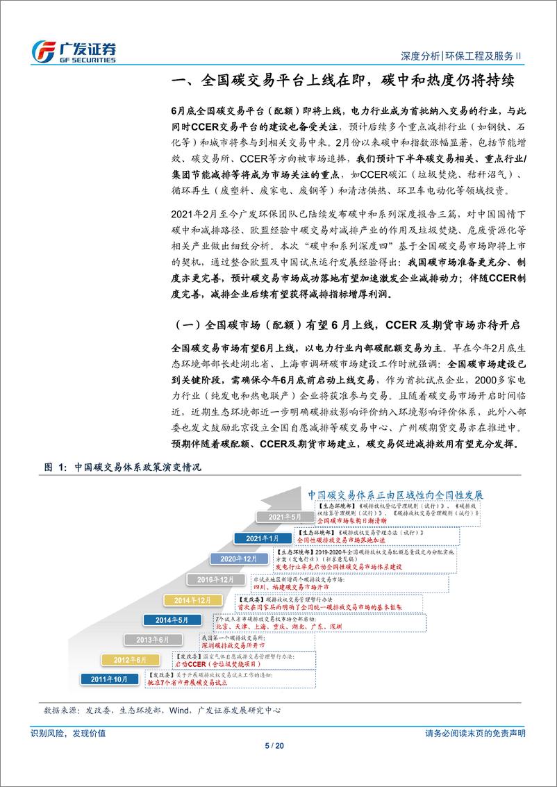 《环保工程及服务行业碳中和系列深度报告（四）：碳交易开启在即，CCER提供业绩弹性-20210620-广发证券-20页》 - 第6页预览图