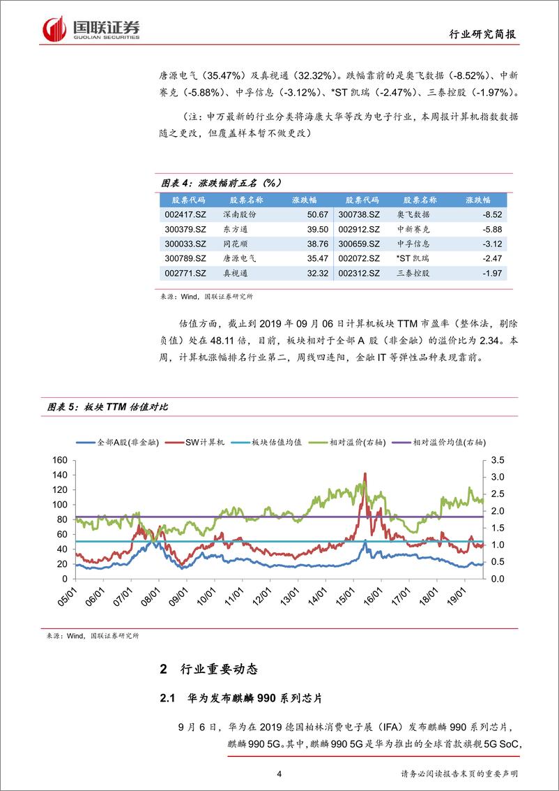 《计算机行业：麒麟990发布，“华为+”有望成国内自主生态完善强大助力-20190908-国联证券-11页》 - 第5页预览图