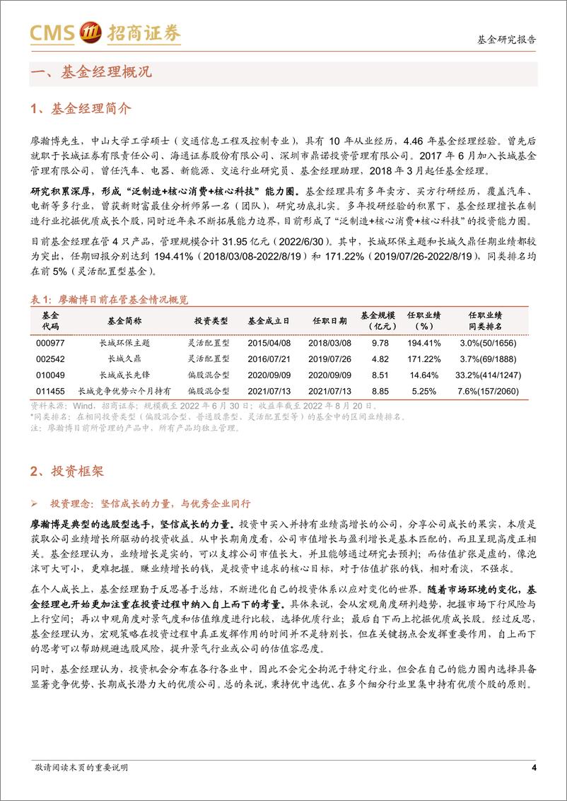 《长城基金廖瀚博投资风格分析：有远见的成长派，立足长远与优质企业共成长-17页》 - 第5页预览图