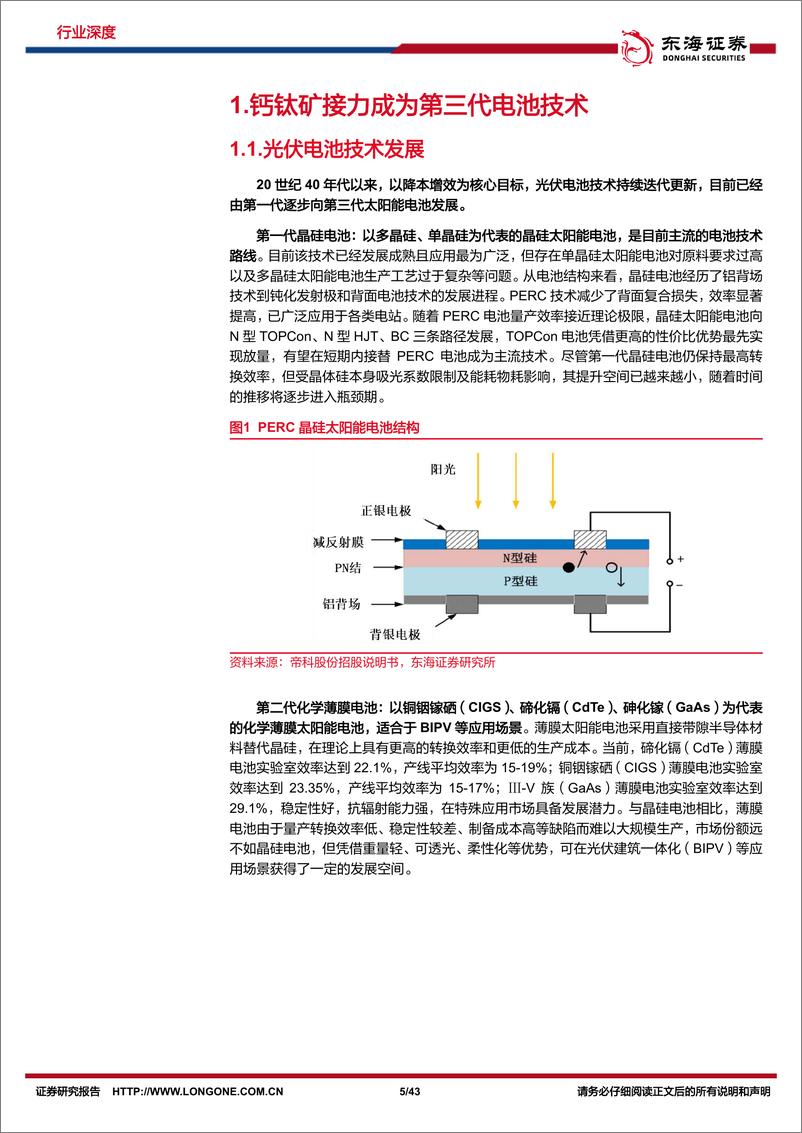 《新能源技术趋势深度系列（四）-钙钛矿行业深度-徐徐生羽翼-一化北溟鱼-东海证券》 - 第5页预览图