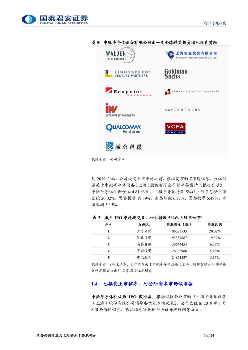 《电子元器件行业半导体设备国产化系列跟踪：中微半导体，刻蚀、MOCVD全球龙头，深度受益大陆产业发展-20190325-国泰君安-24页》 - 第7页预览图