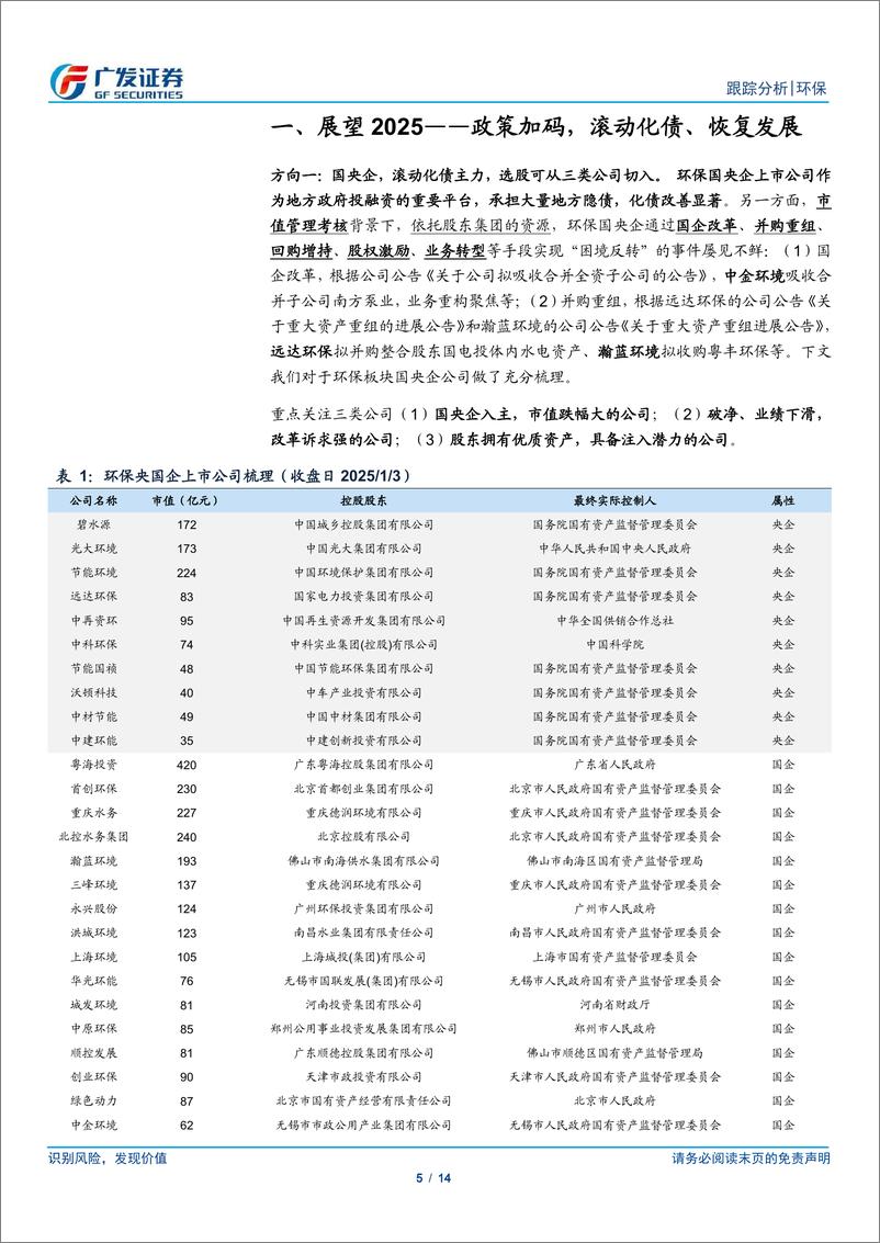 《环保行业深度跟踪：展望2025，化债下的国企改革，重视运营资产-250105-广发证券-14页》 - 第5页预览图