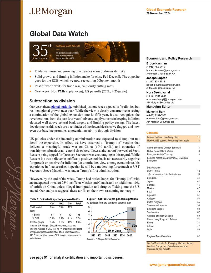 《JPMorgan Econ  FI-Global Data Watch Subtraction by division-111902907》 - 第1页预览图