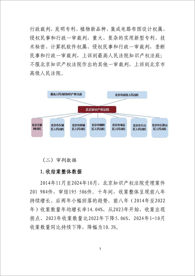 《北京知识产权法院十年审判工作白皮书_2014-2024__中英文版_》 - 第8页预览图