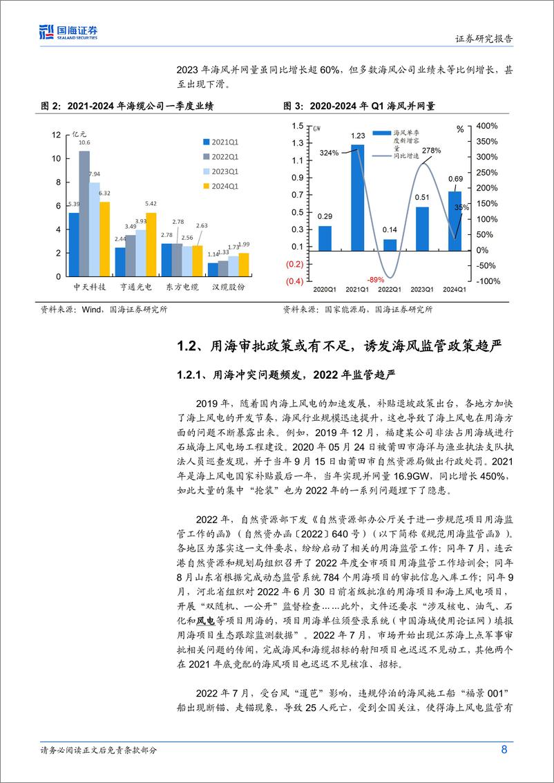 《风电设备行业深度研究-海风观察系列报告之四：海上风电深远海政策调整落地，海缆产品需求升级启动-240521-国海证券-41页》 - 第8页预览图