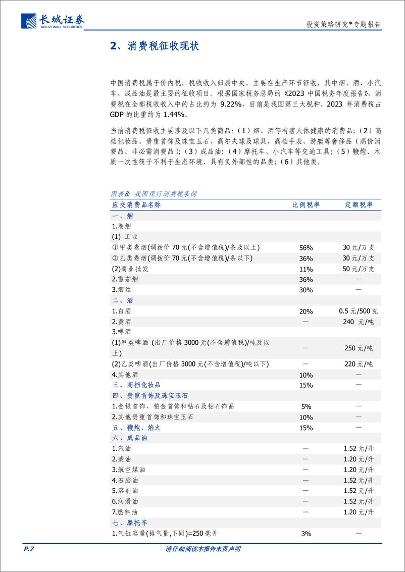 税制改革系列(一)：从二十届三中全会《决定》出发看消费税改革-240730-长城证券-12页 - 第7页预览图