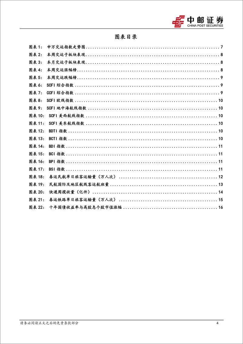 《交通运输行业报告：中国向瑞士等六国试行免签，高股息个股再度上行-240310-中邮证券-18页》 - 第4页预览图