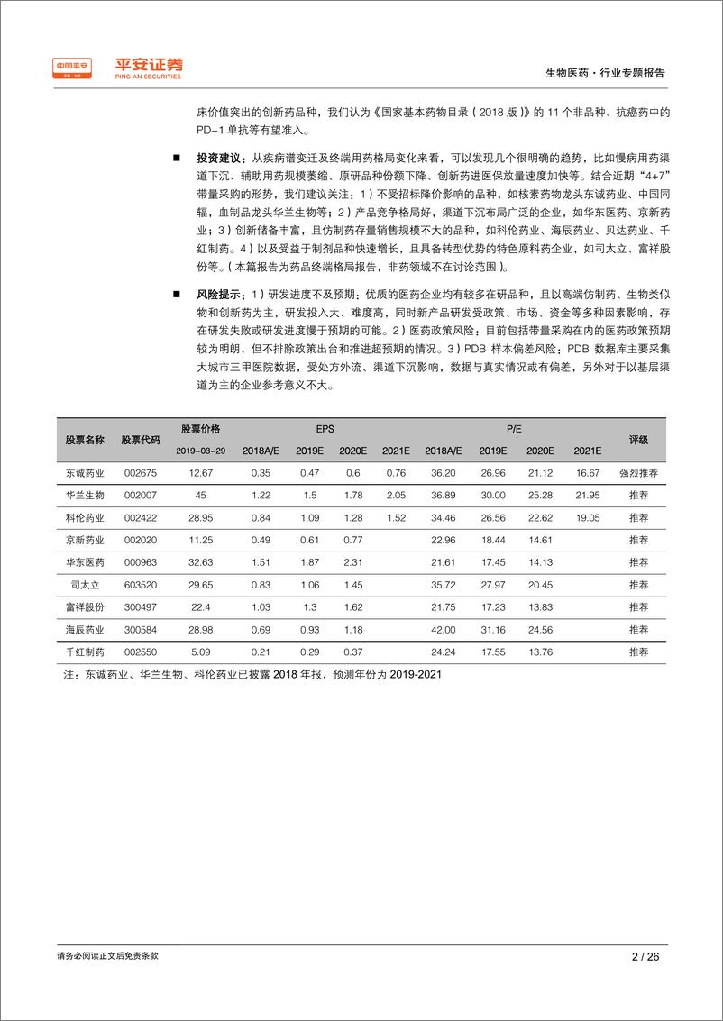 《生物医药行业样本医院终端数据分析专题报告：总量预计持续承压，用药结构加速优化-20190401-平安证券-26页》 - 第3页预览图