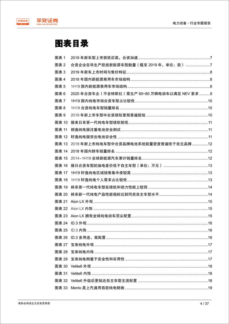 《电力设备行业专题报告：合资新能源车型品鉴录，群雄竞起，谁主沉浮-20191201-平安证券-37页》 - 第5页预览图