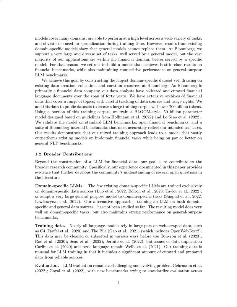 《BloombergGPT：一个用于金融的大型语言模型-65页》 - 第5页预览图