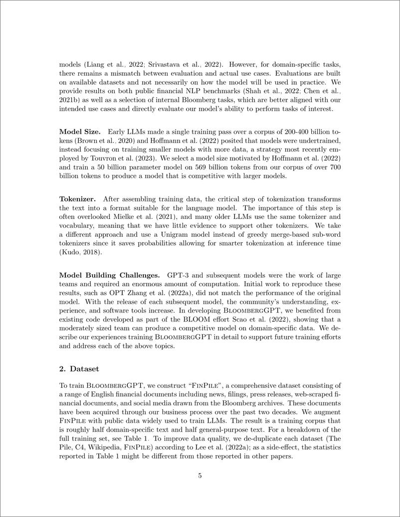 《BloombergGPT：一个用于金融的大型语言模型-65页》 - 第6页预览图