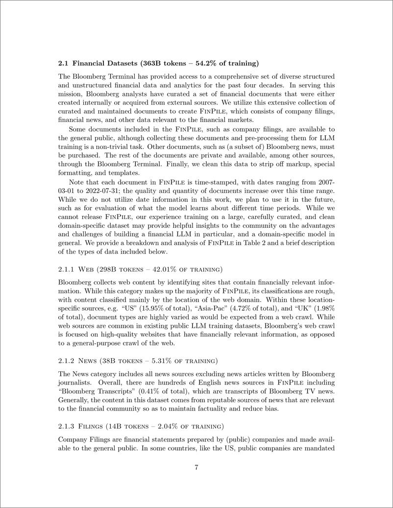 《BloombergGPT：一个用于金融的大型语言模型-65页》 - 第8页预览图