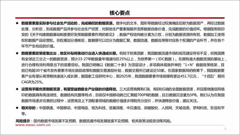 《通信行业数据要素专题研究：数据要市场前景广阔，看好运营商数据要素-20230811-西南证券-50页》 - 第3页预览图