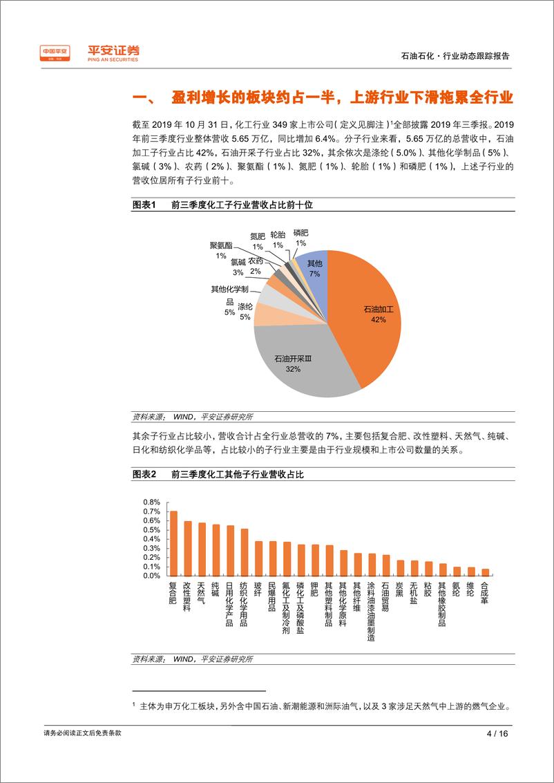 《2019年化工行业三季报总结：利润下滑，板块分化明显，预计四季度盈利环比改善-20191106-平安证券-16页》 - 第5页预览图