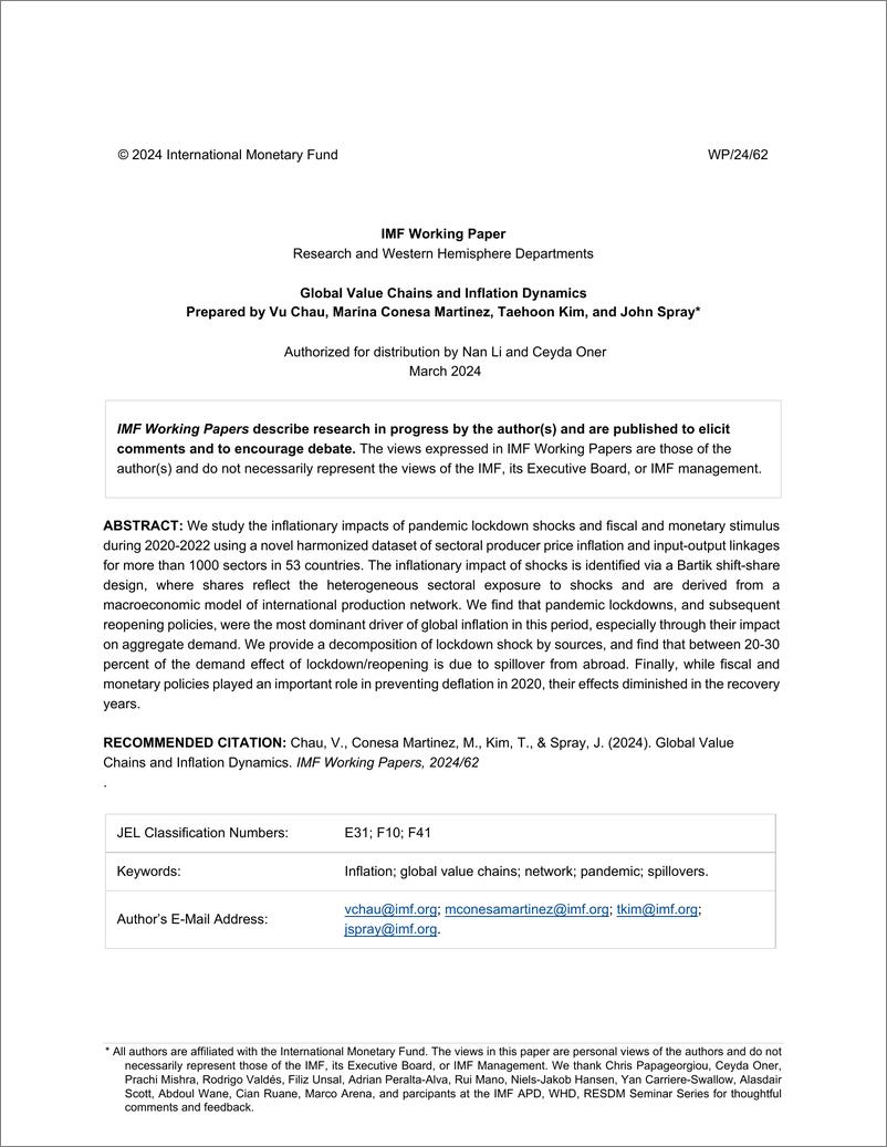 《IMF-全球价值链与通货膨胀动态（英）-2024.3-57页》 - 第2页预览图