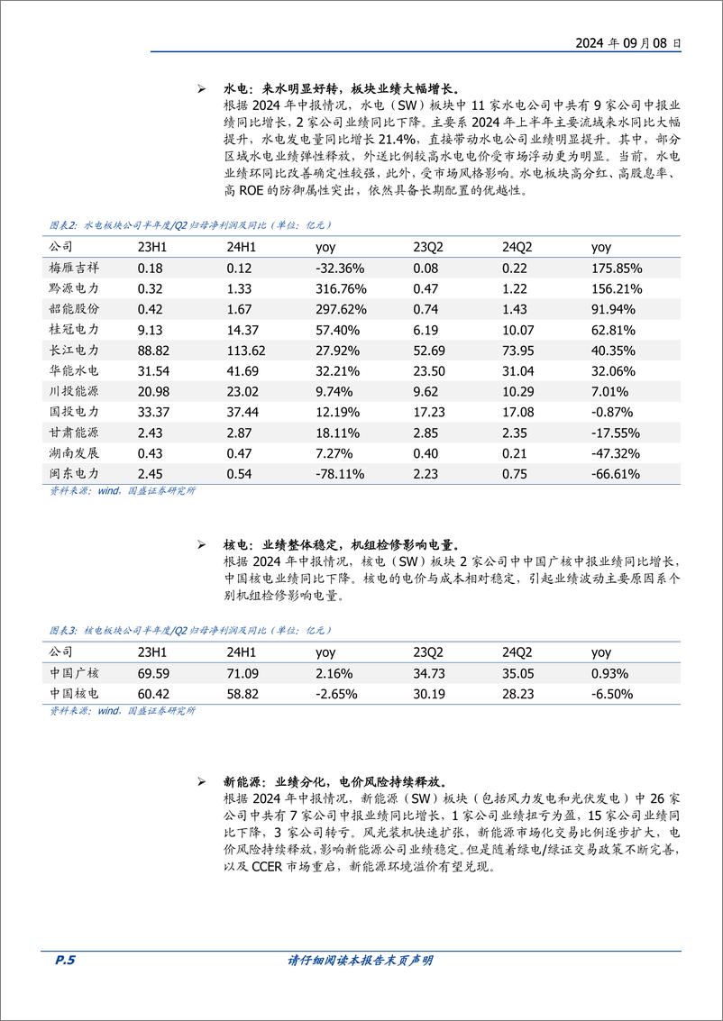 《电力行业中报综述：水火盈利持续修复，区域分化再凸显-240908-国盛证券-17页》 - 第5页预览图