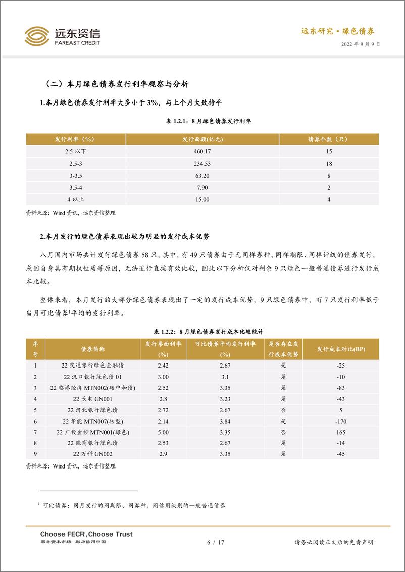 《2022年8月中国绿色债券市场运行报告：绿色债券发行规模大幅增长，未来还有较大扩容空间-20220909-远东资信-17页》 - 第7页预览图