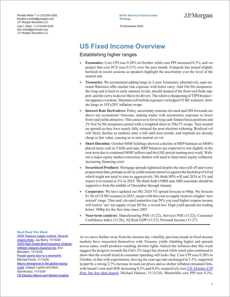 《JPMorgan Econ  FI-US Fixed Income Overview Establishing higher ranges-111623415》 - 第1页预览图