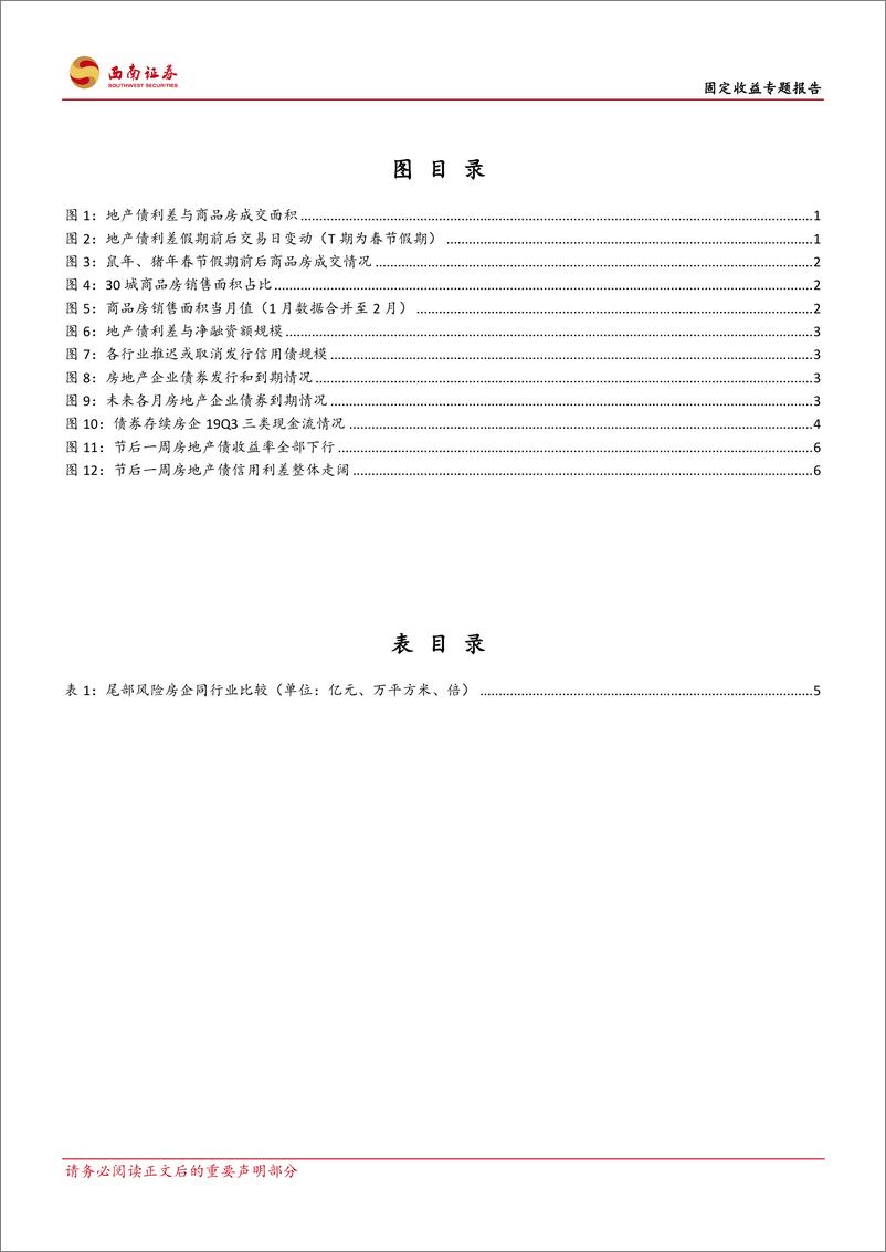 《固定收益专题报告：警惕中低评级地产债信用利差再上升，疫情冲击下，地产债怎么走？-20200212-西南证券-11页》 - 第4页预览图