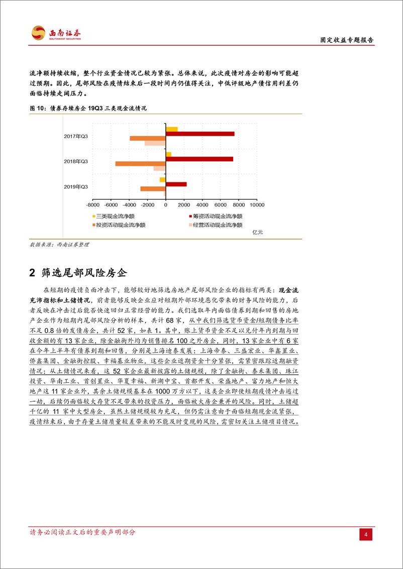 《固定收益专题报告：警惕中低评级地产债信用利差再上升，疫情冲击下，地产债怎么走？-20200212-西南证券-11页》 - 第8页预览图