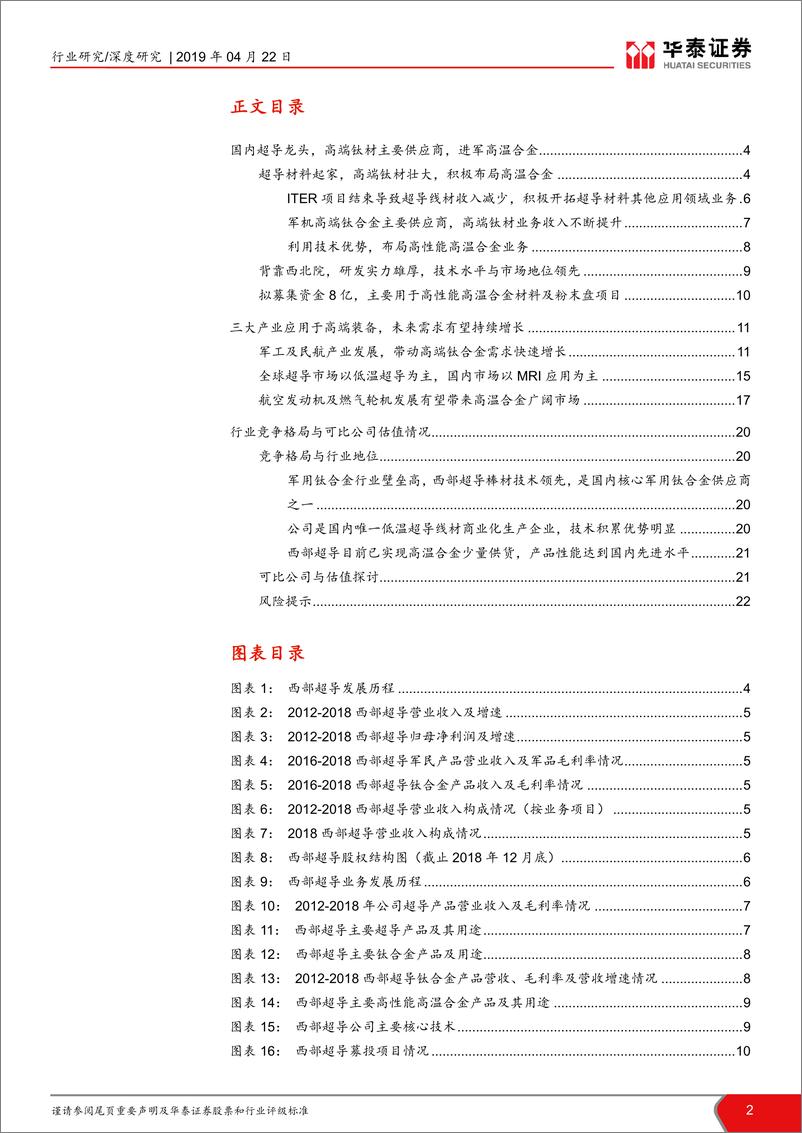 《航天军工行业科创投资手册系列：科创板企业深度解读，西部超导-20190422-华泰证券-23页》 - 第3页预览图