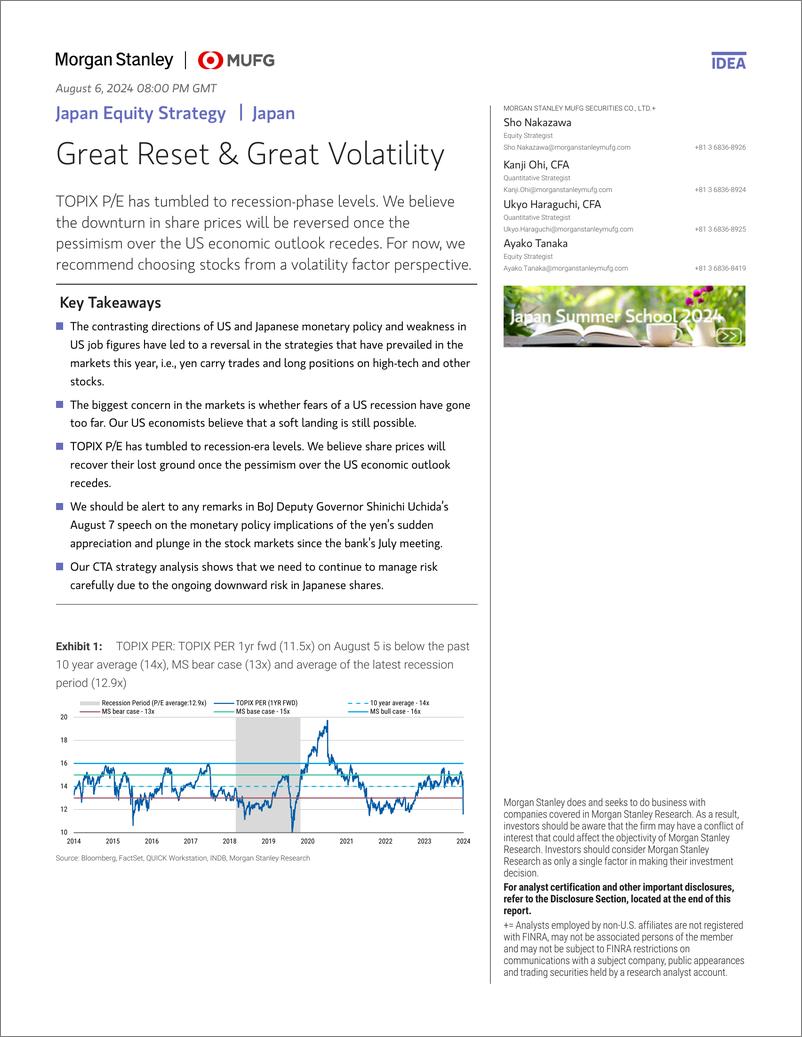 《Morgan Stanley-Japan Equity Strategy Great Reset  Great Volatility-109706369》 - 第1页预览图