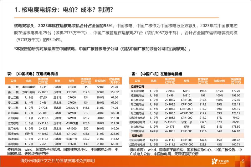 《天风证券-公用事业行业深度研究：探索核电盈利奥秘》 - 第5页预览图