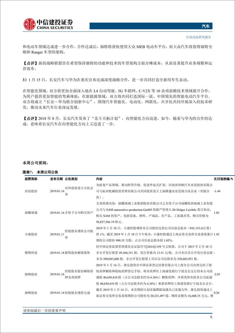 《汽车行业：发改委或出台政策刺激车市，长安华为宣布合作打造全新用车生态-20190128-中信建投-12页》 - 第7页预览图