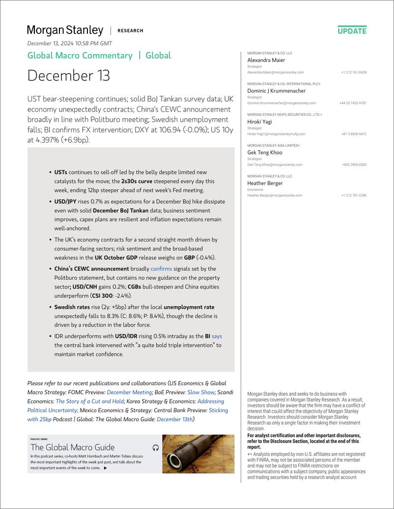 《Morgan Stanley Fixed-Global Macro Commentary December 13-112203593》 - 第1页预览图