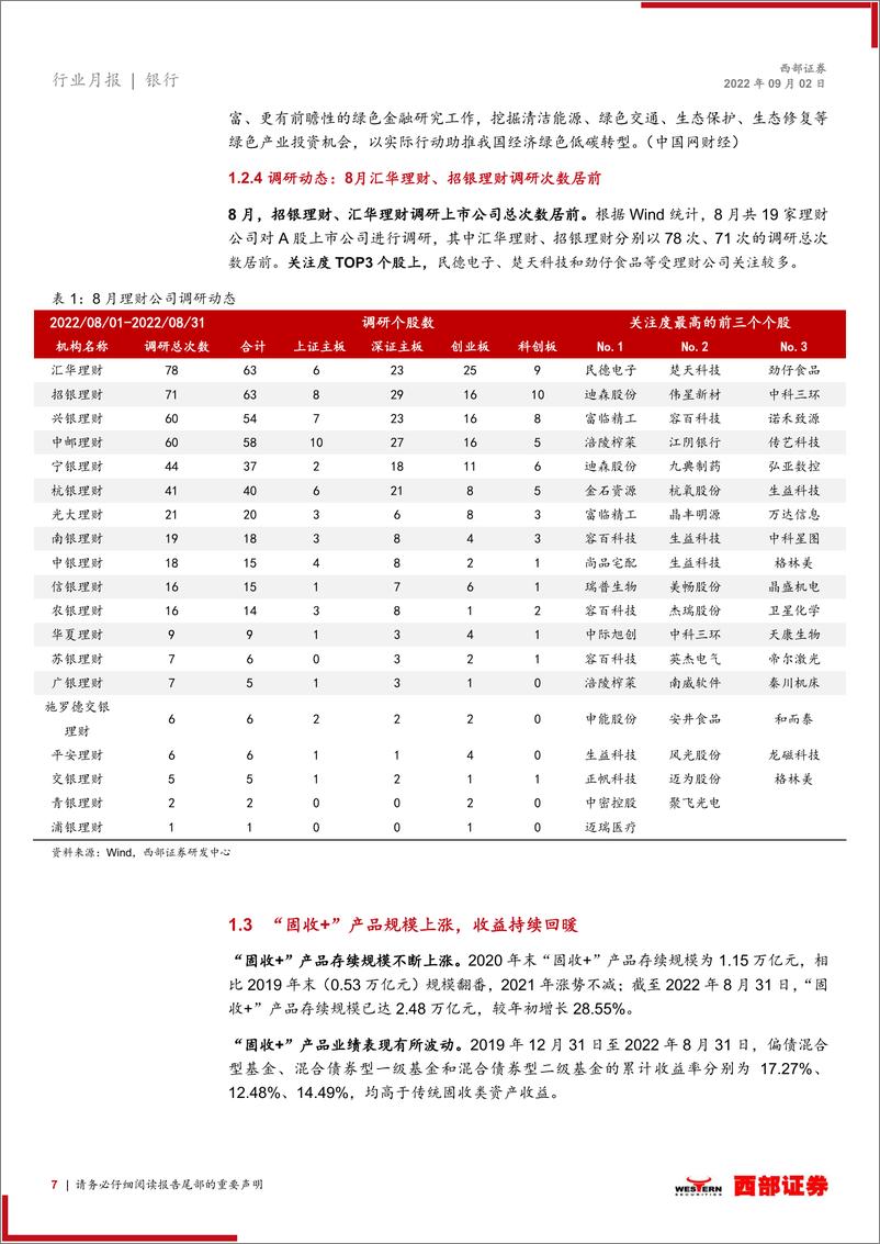 《银行业理财产品月度跟踪（2022.08）：理财公司市场份额稳步提升，扩容步伐不止-20220902-西部证券-26页》 - 第8页预览图