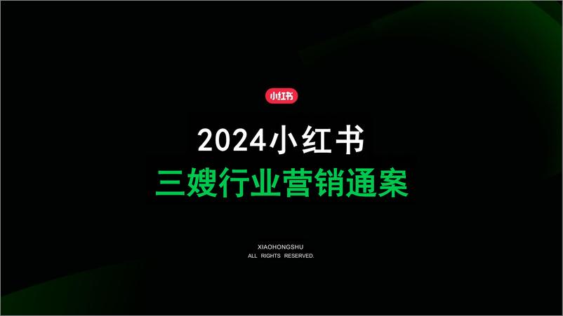 《2024小红书三嫂_保姆 月嫂 育儿嫂_行业营销通案》 - 第1页预览图