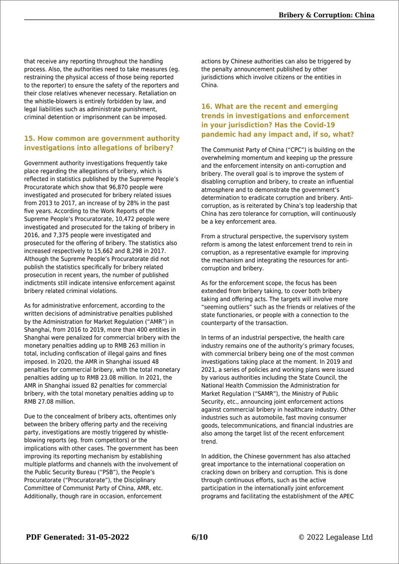 《The Legal 500-2022年度比较法律指南（第五版）中国反贿赂与反腐败（英）-10页》 - 第7页预览图