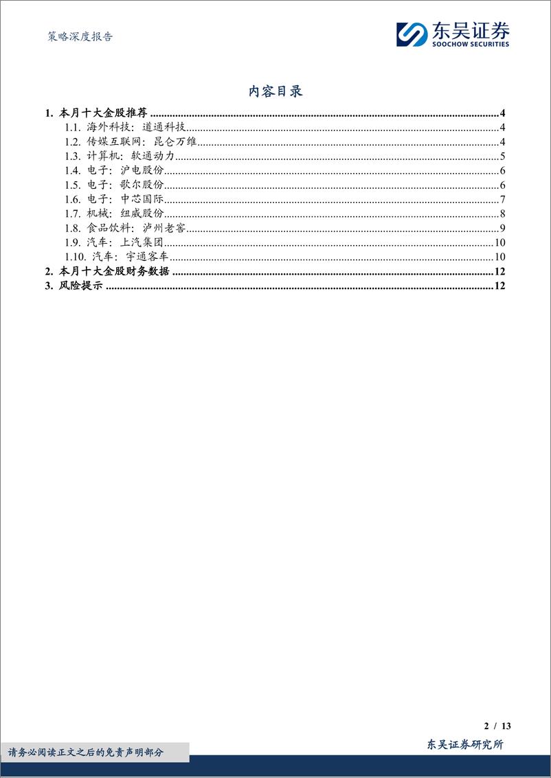 《策略深度报告：1月度金股，春季躁动的“科技成长”和“内循环”-241230-东吴证券-13页》 - 第2页预览图