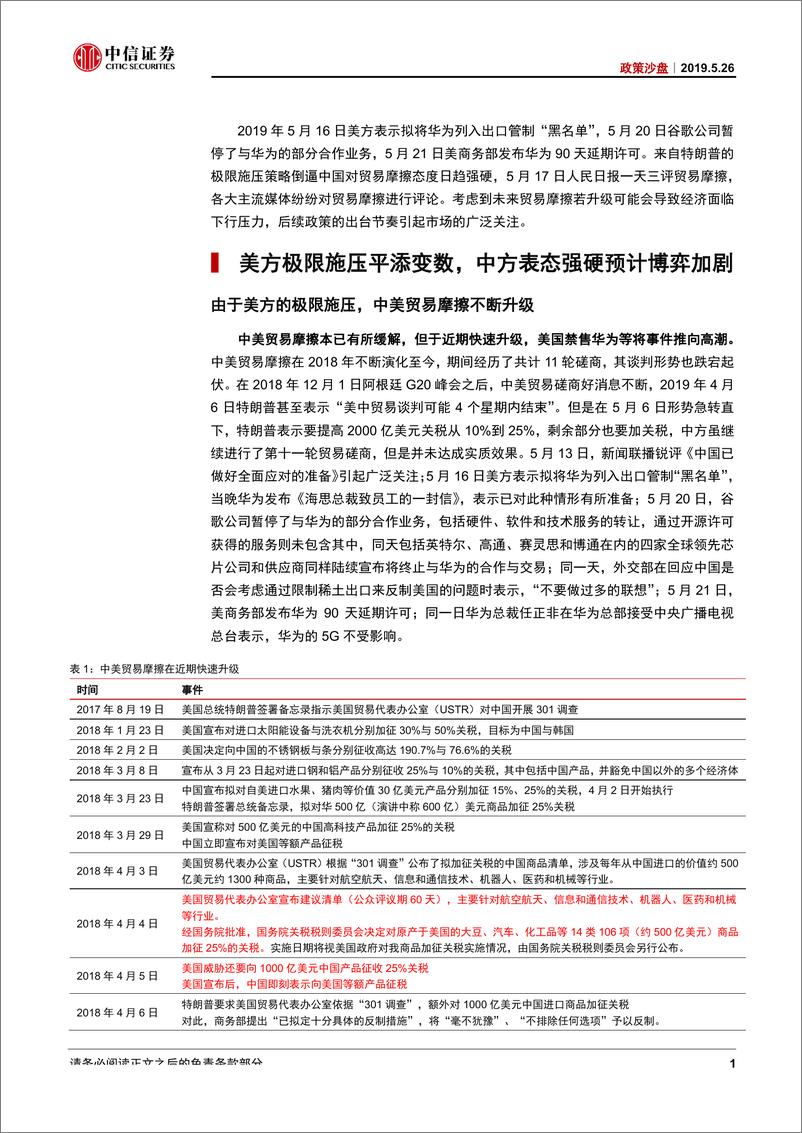 《政策沙盘~贸易摩擦变局情形探讨之二：引而不发，静待落子-20190526-中信证券-14页》 - 第4页预览图