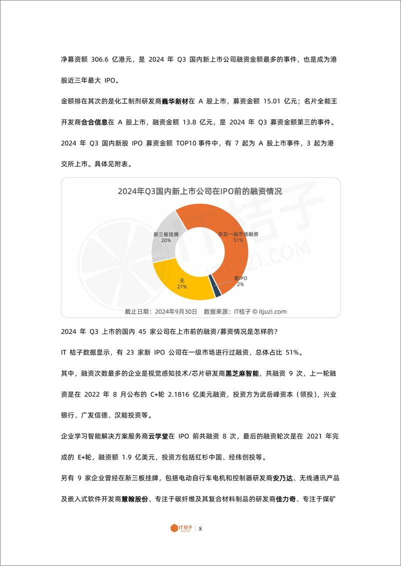 《2024 年 Q3 中国公司上市报告-10页》 - 第8页预览图