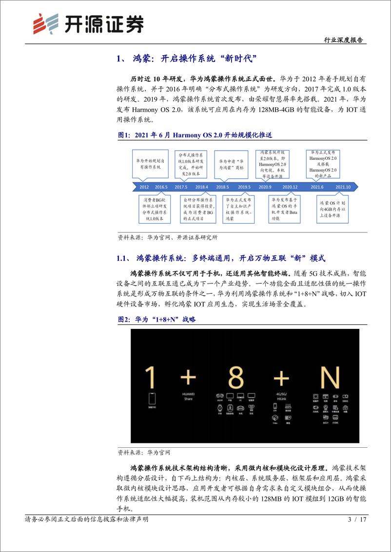 《计算机行业深度报告：鸿蒙初发，万物互联-20210624-开源证券-17页》 - 第3页预览图