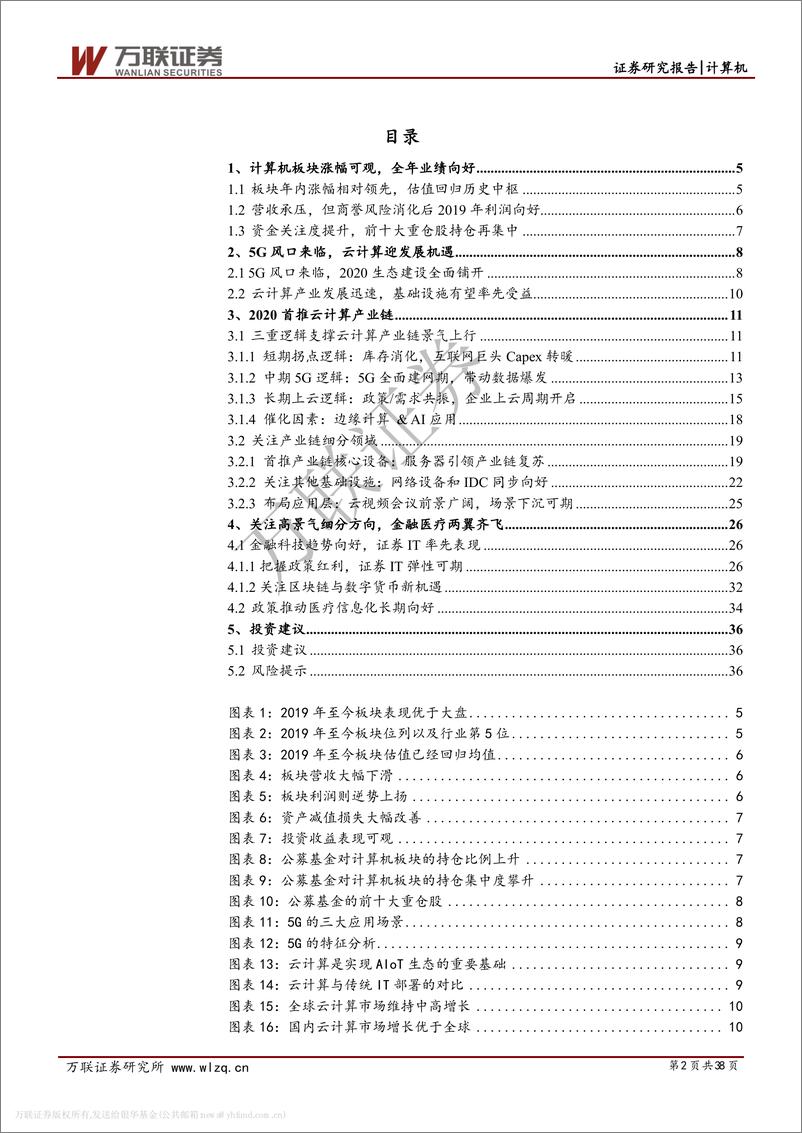 《计算机行业2020年投资策略报告：拥抱云计算主线，关注景气细分-20191216-万联证券-38页》 - 第3页预览图