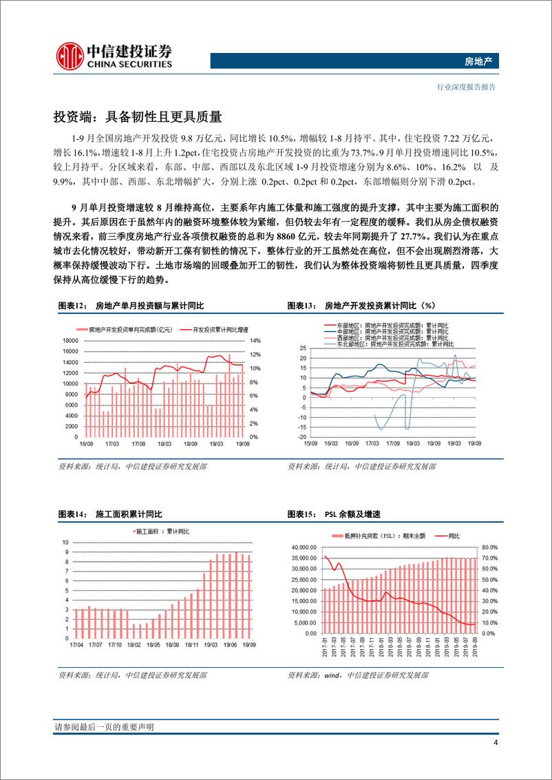 《房地产行业9月统计局数据点评：竣工低位持续回暖，销售投资韧性依旧-20191030-中信建投-16页》 - 第7页预览图