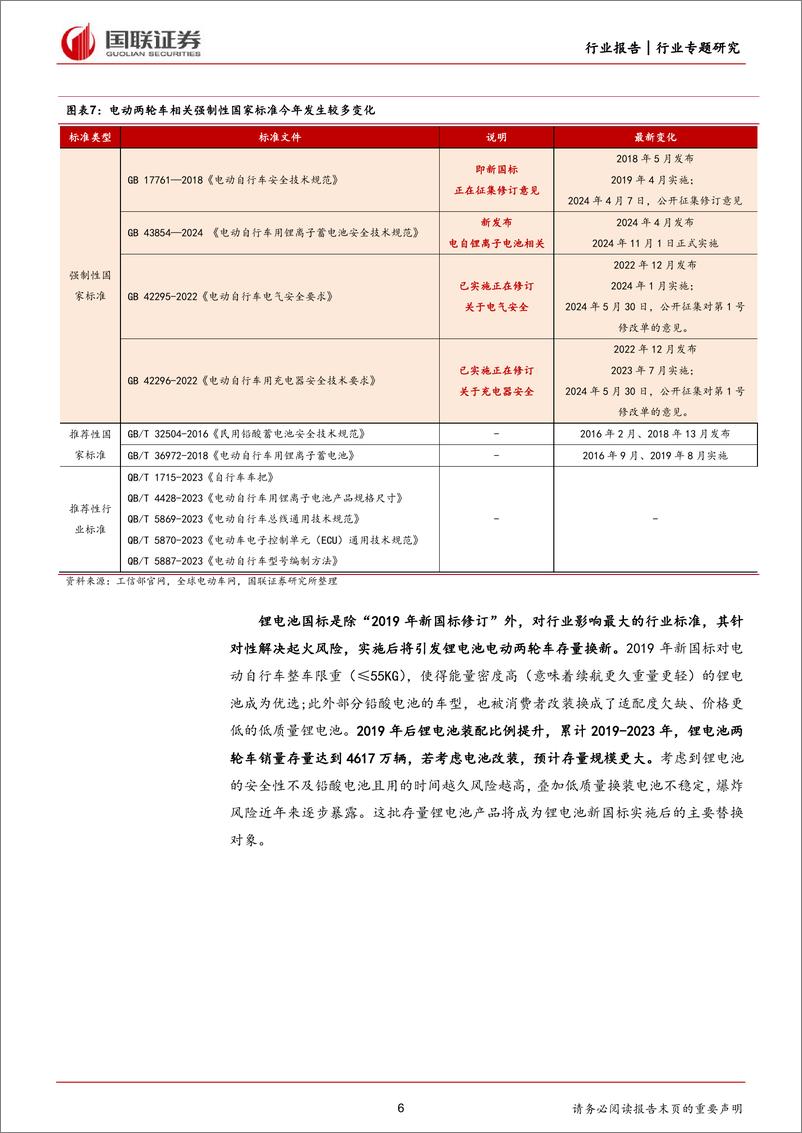 《电动两轮车行业专题：“严管”时代下的短期波动和长期趋势-240617-国联证券-10页》 - 第6页预览图