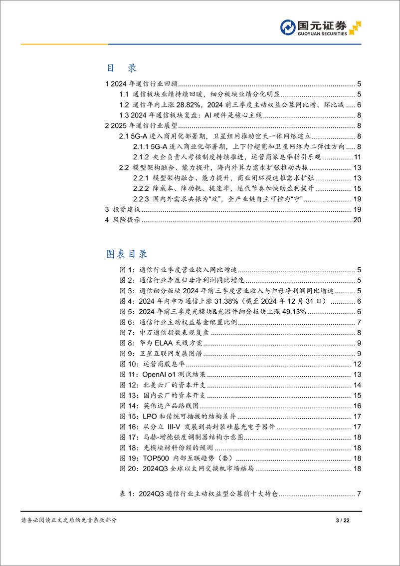 《通信行业2025年年度策略：他石琢己玉，AI新机遇-250106-国元证券-22页》 - 第3页预览图