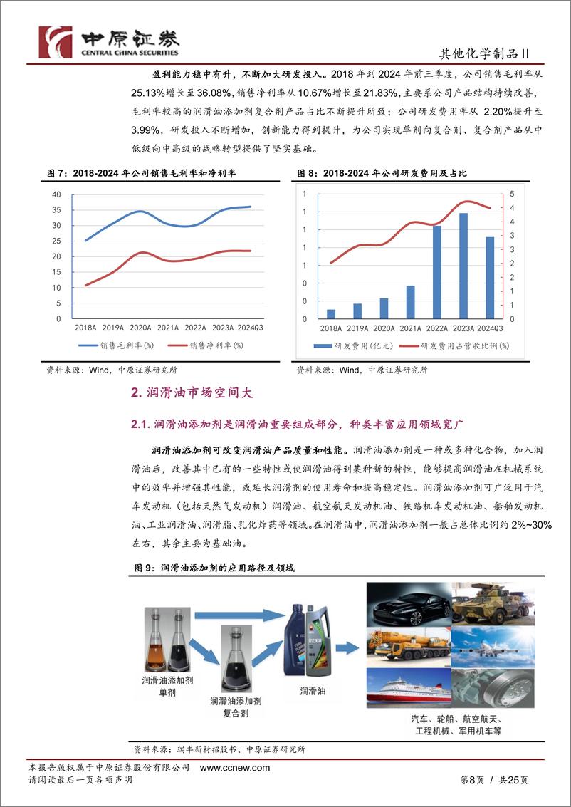 《瑞丰新材(300910)公司深度分析：把握国产替代机遇，国内润滑油添加剂龙头企业迈向海外-241230-中原证券-25页》 - 第8页预览图