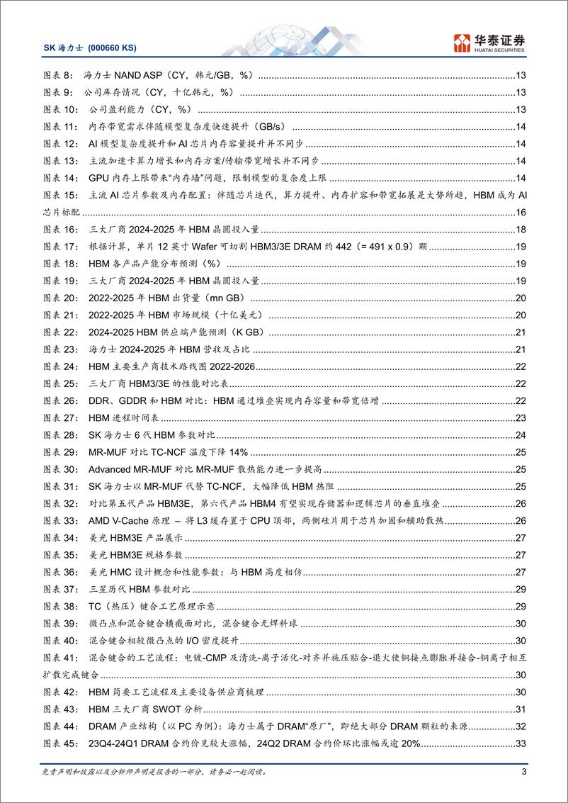 《电子行业SK海力士(000660.KS)“先发%2b技术”铸就HBM护城河，能否继续保持领先？-240625-华泰证券-62页》 - 第3页预览图