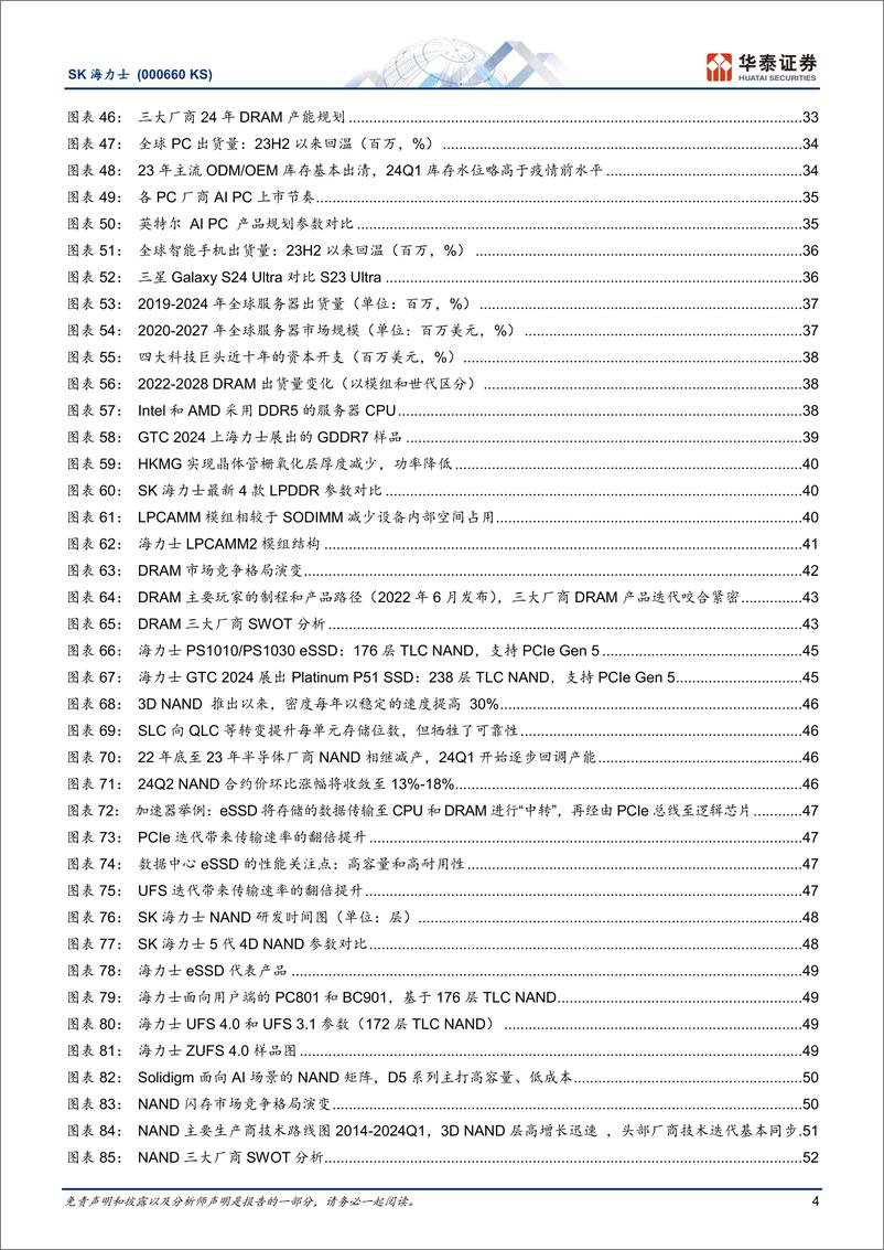 《电子行业SK海力士(000660.KS)“先发%2b技术”铸就HBM护城河，能否继续保持领先？-240625-华泰证券-62页》 - 第4页预览图