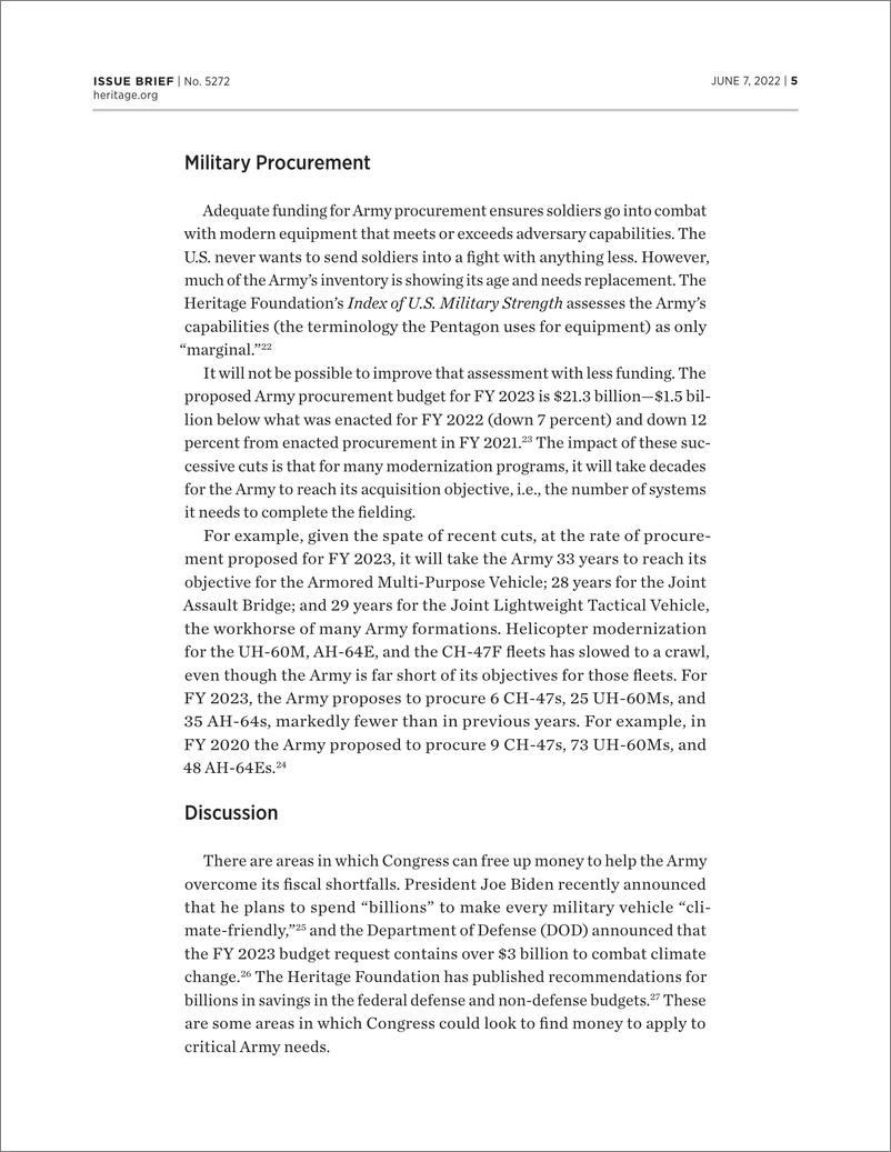 《美国传统基金会-美国陆军的难以为继的轨迹：国会应该如何解决（英）-2022.6-8页》 - 第6页预览图