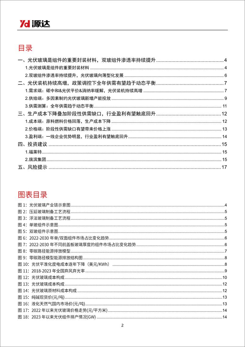 《光伏玻璃行业研究：供需趋于动态平衡，行业盈利有望触底回升-240327-源达信息-18页》 - 第2页预览图