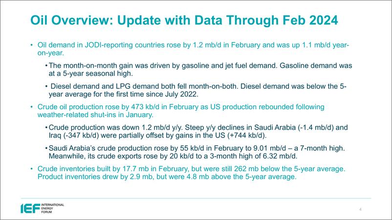 《IEF-2024年4月度石油和天然气数据审查（英）-2024.4-23页》 - 第4页预览图