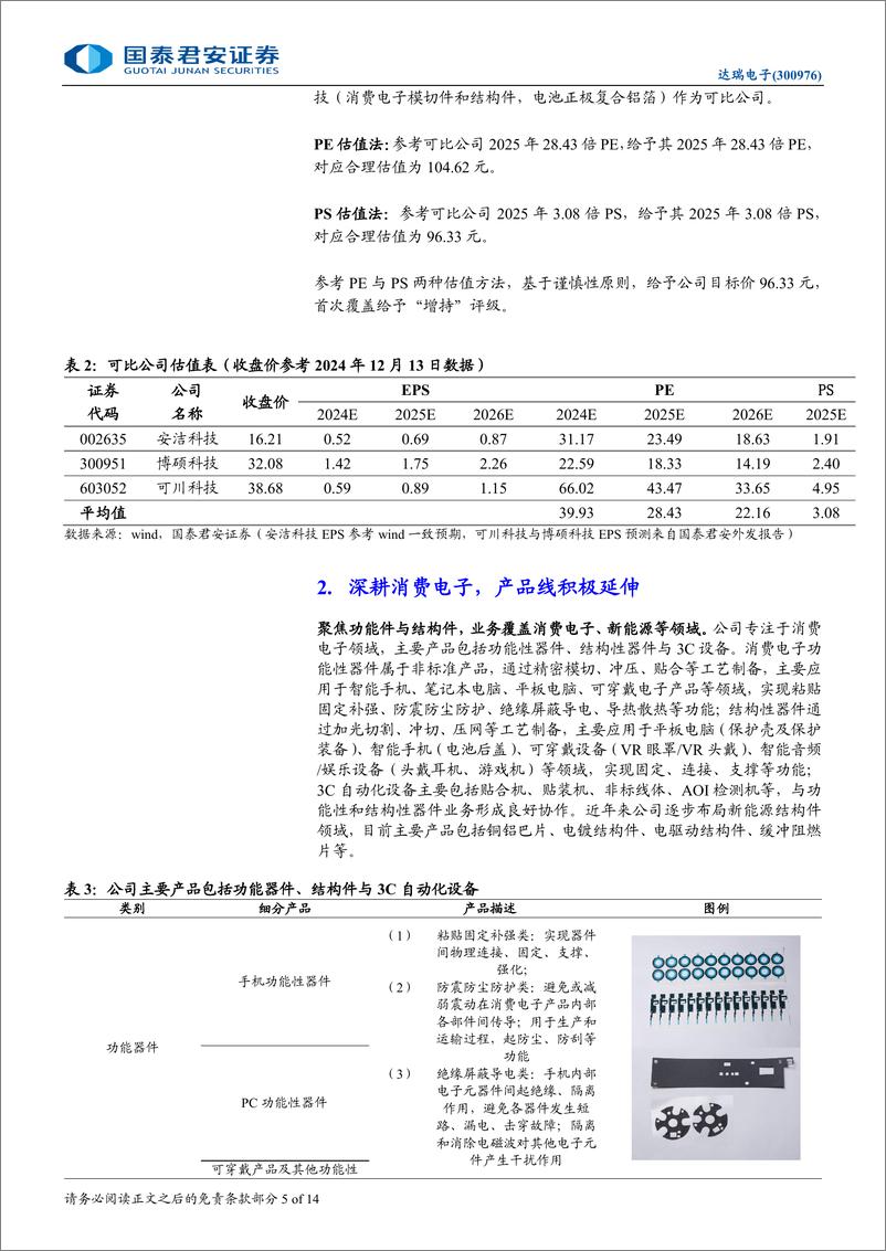 《达瑞电子(300976)产品矩阵持续丰富，未来增长动力充足-241216-国泰君安-14页》 - 第5页预览图