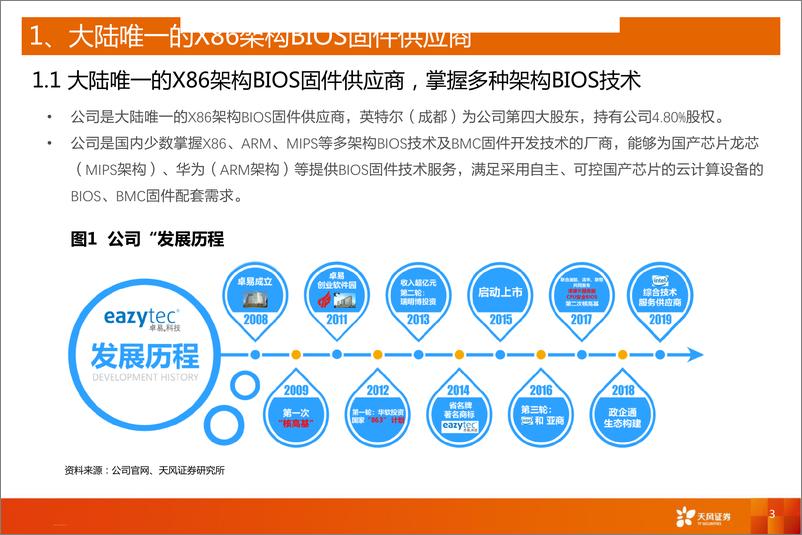 《计算机行业科创板系列十六：卓易科技，大陆唯一的X86架构BIOS固件供应商-20190415-天风证券-14页》 - 第4页预览图