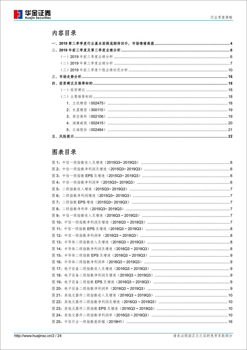 《电子元器件行业季度策略：第三季度行业见底反弹，国产化驱动有望延续-20191101-华金证券-24页》 - 第3页预览图