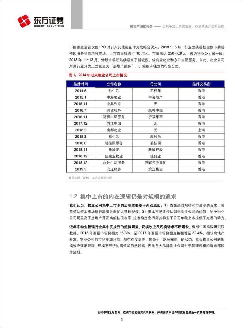 《房地产行业物业管理行业系列报告之一：百舸争流上市谋发展，各显神通开启新征程-20190507-东方证券-20页》 - 第6页预览图